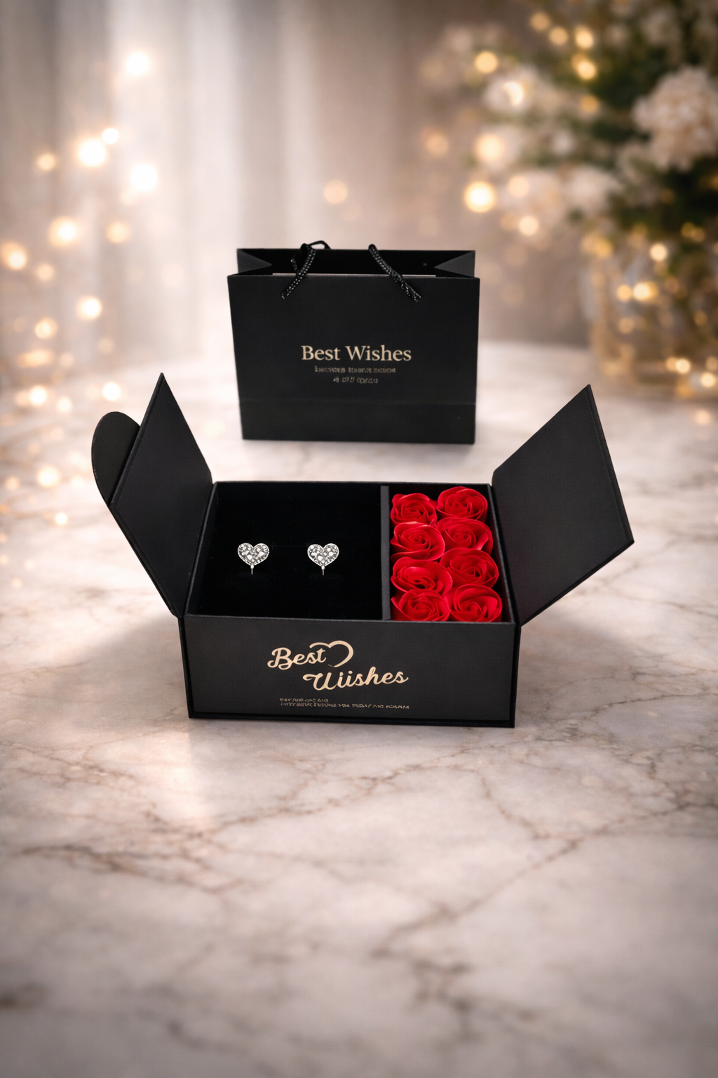 ❤️	Cadou Romantic cu Argint 925 și Trandafiri Parfumați❤️